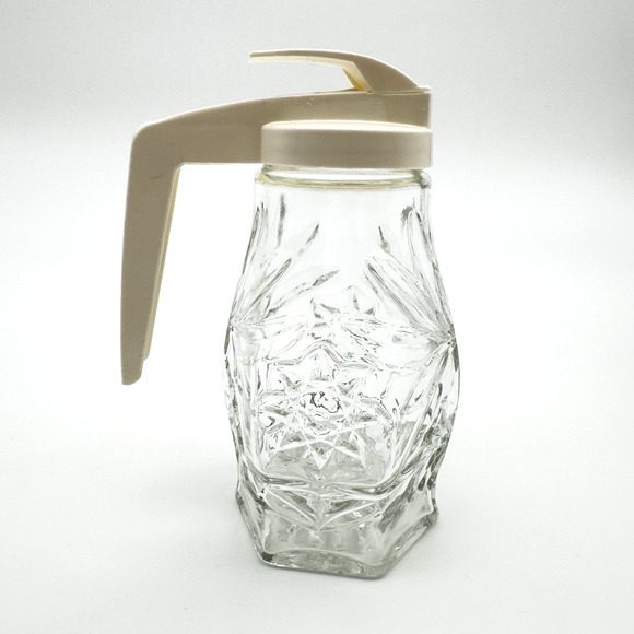 Anchor Hocking EAPG Star of David Syrup Dispenser Pitcher Vintage - Picture 1 of 10